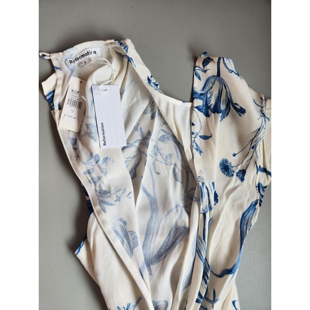 NWD Reformation Frasier Button Floral Print Cap Sleeve Midi Dress Size 4 LISSE - Picture 6 of 13